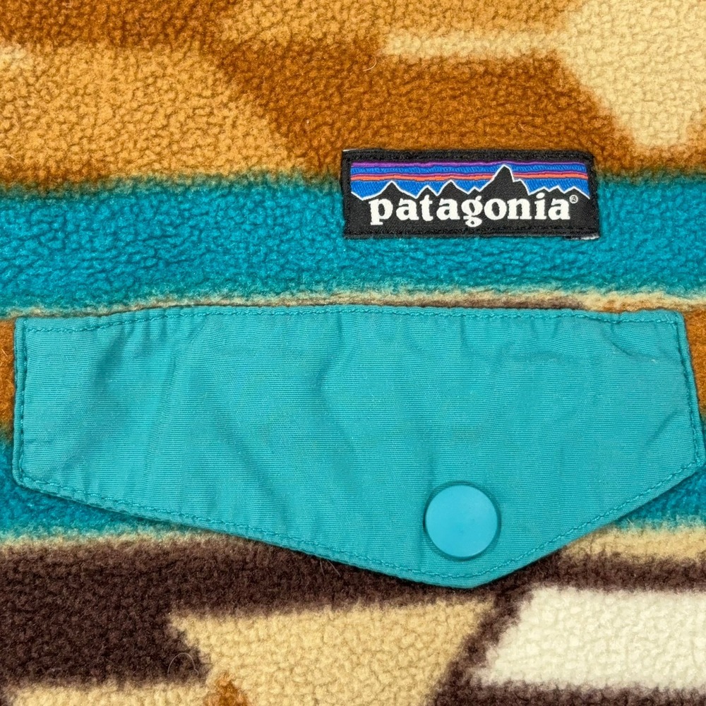 Patagonia Synchilla Snap-T Pullover Womens S Teal Brown Aztec Geometric Fleece - Picture 5 of 10